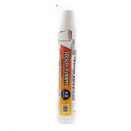 VASO FOAM PAQ. 12 OZ